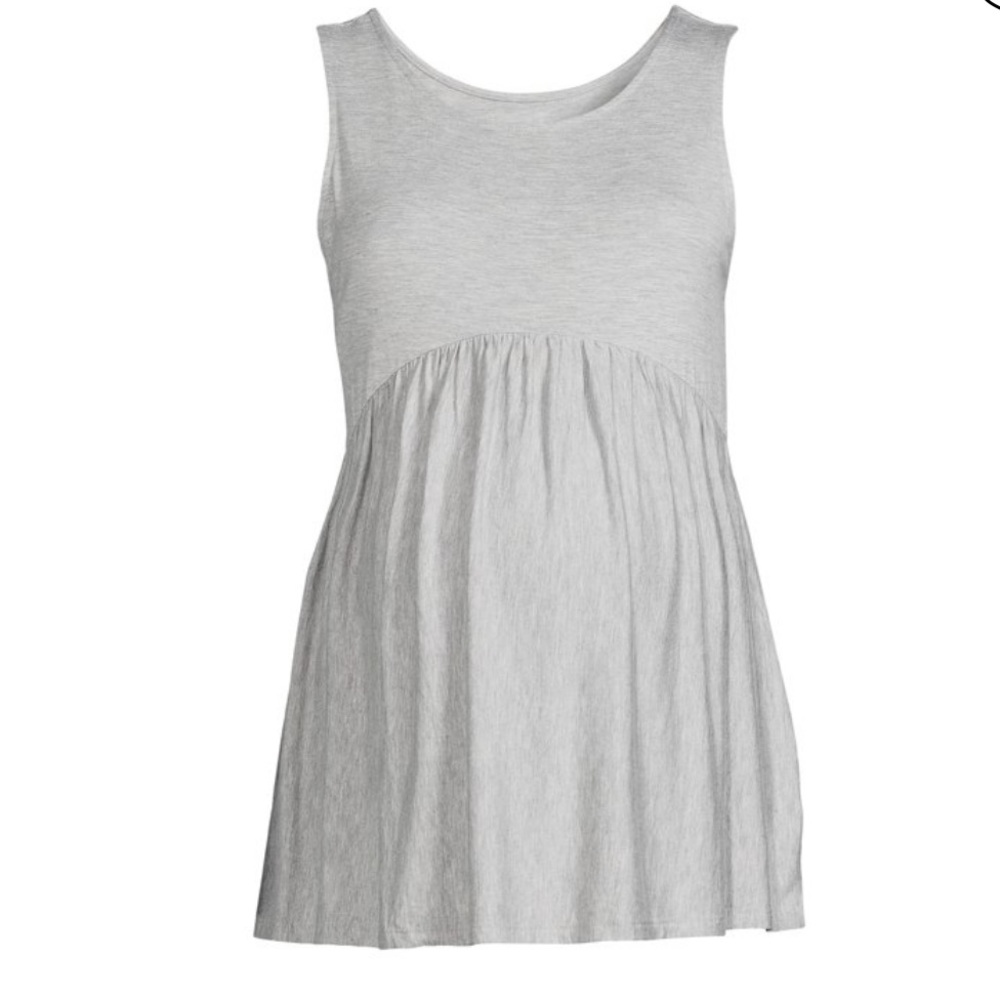 Time and Tru Women's Maternity Peplum Tank Light Grey Heather Size XXL (20) NWT